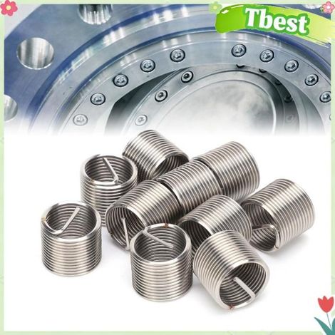 Tbest Écrou de réduction de filetage 10pcs Inserts de Filetage Écrou Réducteur Femelle Mâle Outil Réparation Acier auto fixation (1/5)