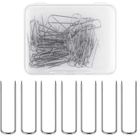 100 aiguilles en U pour la couture, aiguilles à broder, aiguilles doubles en acier inoxydable en forme de U, aiguilles à coudre pour bijoux, 2,3 cm (0,9 pouce). (1/5)