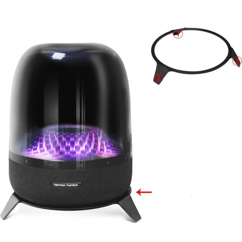 Acryl-Tischlautsprecherhalterung, passend für Harman Kardon Aura Studio 3, Aura Studio 4 und Soundsticks 4 Bluetooth-Lautsprecher (Schwarz, YT-02), 1 Stück