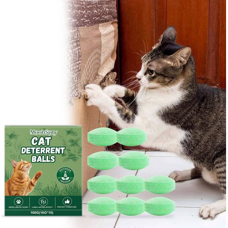 Comprimés répulsifs pour chats à usage quotidien, pour l'intérieur et l'extérieur, pour repousser les chats et prévenir les morsures et les griffures - 16 g x 10, sachet en filet x 3 (1/5)