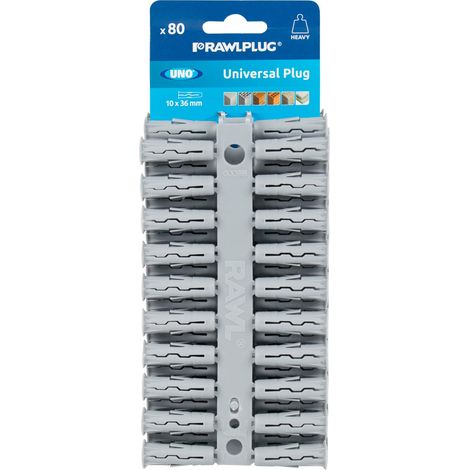 Rawlplug 68615 Uno Plugs Grey Card of 80