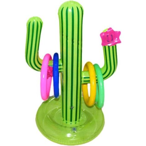 Jouet De Piscine Flottant,Piscine Gonflable Jouets,Toss Game Ring, D’Anneau De Cactus Gonflable, Jeux Piscine Exterieur Enfant Adulte Fiesta Party Anniversaire Gonflable Jeu De Tir (1/5)
