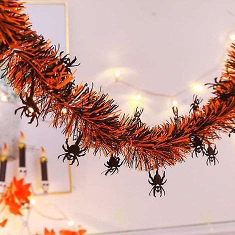 2 pièces Halloween Girlande, Glitzer Lametta décoration pour fête (1/3)