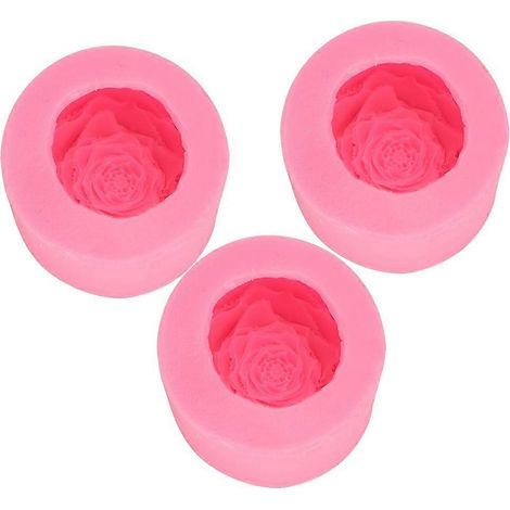 Set mit exquisiten runden Silikonformen in Blumenform zum Selbermachen – Schokoladenkuchen, Kerzen, Seifenform