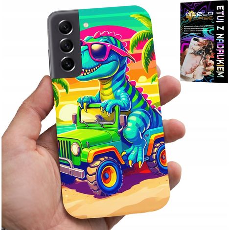Custodia per Samsung Galaxy S22 - dinosauro su un camion, motivi per bambini (1/5)