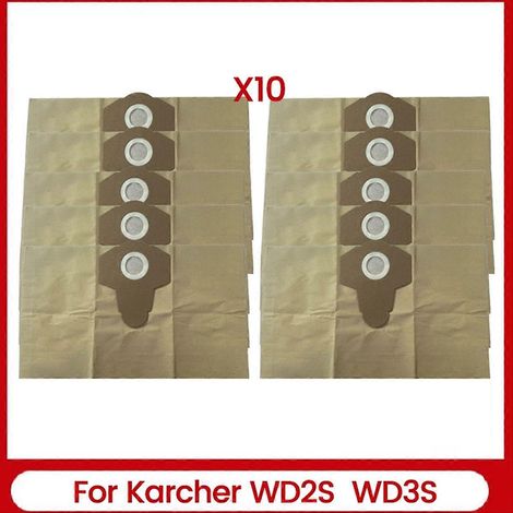 Lot de 10 sacs à poussière pour aspirateur Karcher WD2S WD3S - Accessoires - Sacs en papier - Pièces de rechange 9.771-350.0 (1/5)