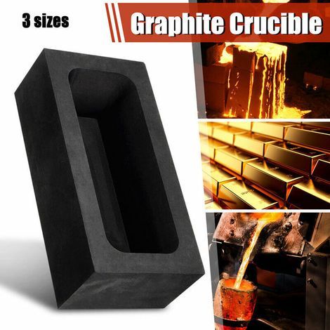 CHOYCLIT Moule en Graphite Lingots Fonte Coulée Cuivre Forme pour Or Argent Fonderie 55x37x20mm, Or 150g silver 80g (1/3)