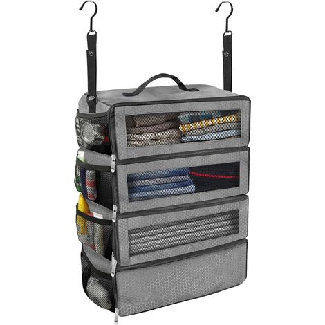 Organiseur de valise, organiseur de bagages de voyage portable à suspendre, étagères de voyage pliables à suspendre pour valise à main,style moderne (1/5)
