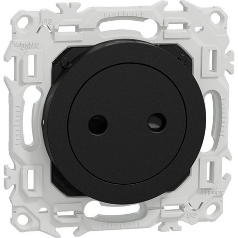 Prise 2P sans terre noire Odace (S940033)
