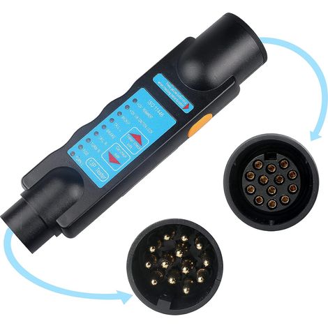 13 Broches Feux De Remorque Testeur pour Fiche Et Prise Diagnostic des Circuits électriques Câblage 12v Connecteur De Remorquage Voiture Caravane (1/5)