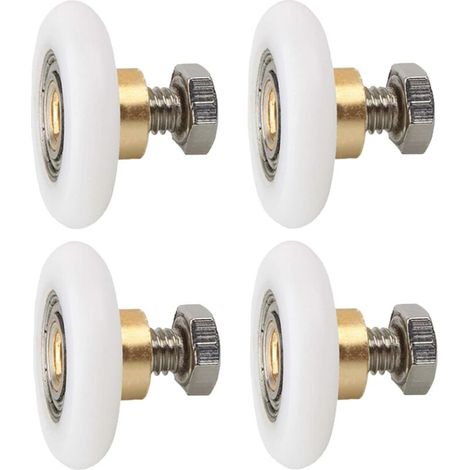 Lot de 4 roulettes de rechange pour porte de douche, diamètre 23 mm, avec vis – DELKEVIC (1/5)