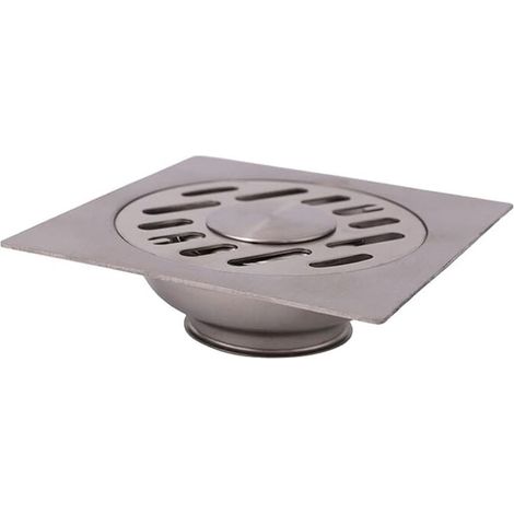 Desagüe de suelo de acero inoxidable - 120 x 120 mm - Conector de tubería (1/3)
