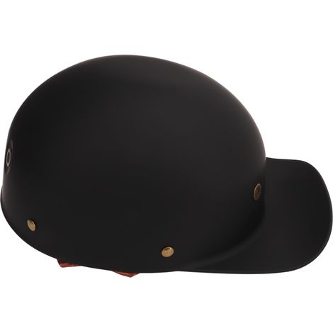 Vintage-Motorradhelm mit offenem Visier, Retro-Baseballkappe, Halbschalenhelm für Damen und Herren, für Cruiser und Roller, mattschwarz, Größe L (1/4)
