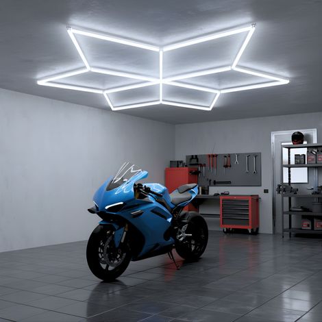 Luci Led Soffitto Modulare Stella Lampada Officina Garage Design 6 Rombi 280W