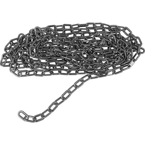 rouleau de 6 m de chaîne de sécurité en plastique avec protection solaire et résistance aux UV, support de chaîne coloré pour chantier et garage (noir)-600cm-Black (1/2)