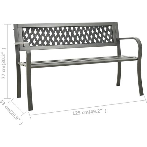 vidaXL Banc de jardin 125 cm acier gris