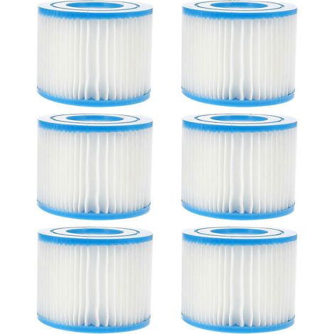 Six éléments filtrants pour piscine adaptés aux pompes à eau de type VI, fabriqués en tissu non tissé réutilisable, éliminent efficacement les débris, les cheveux et les feuilles, sont faciles à rempl (1/3)