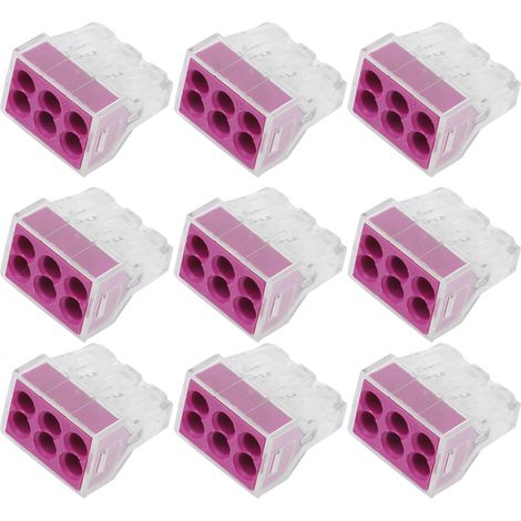 Connecteur électrique PCT-106 50 pièces, borne parallèle rapide, raccord filaire automatique, domino sans soudure pour câblage (1/5)