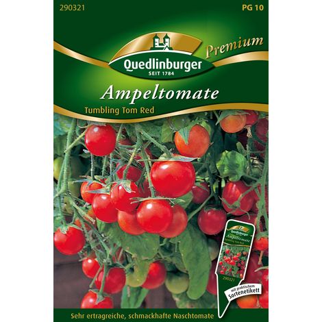 Quedlinburger Saatgut – Tomate retombante Tumbling Tom Red – Graines de légumes, tomates cocktail rouges pour suspension (1/2)