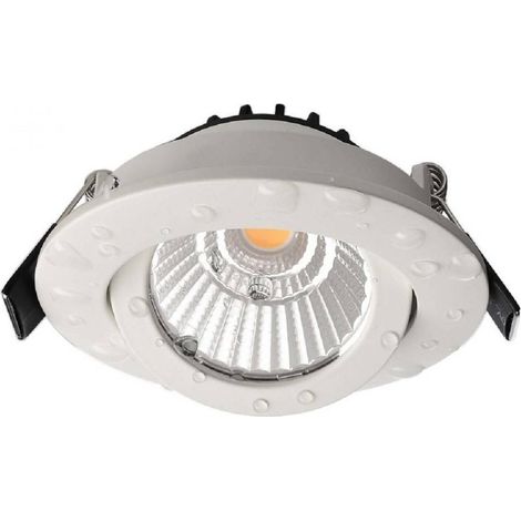 TrAdE Shop Traesio - Faretto Incasso Tondo Slim Luce Soffitto Box Doccia Led 8w Orientabile Dimmerabile - Bianco-Bianco Naturale      -