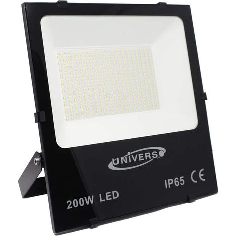 Faro led slim 200w esterno ip65 luce calda 3000k scocca nera (1/5)