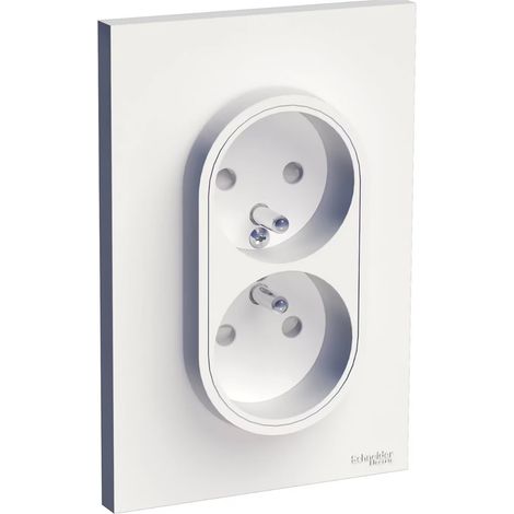 Odace Doppelsteckdose 2p+t Weiß