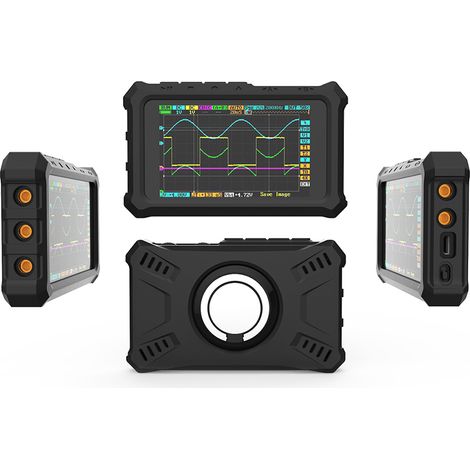 Étui en silicone noir pour mini oscilloscope DS213 avec 1 support annulaire (1/5)