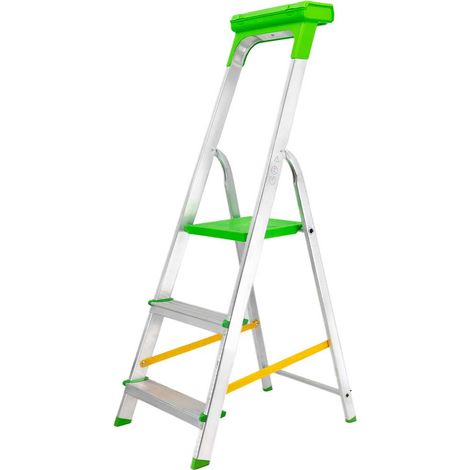 Escabeau pliable 3 marches Marchepied léger en aluminium 150 kg 62 cm Safetool (1/5)