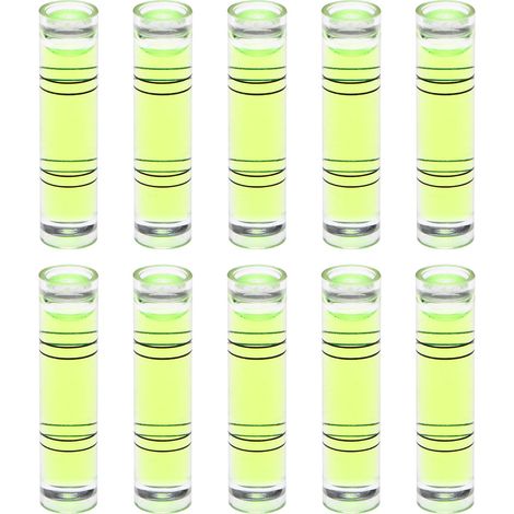 Lot de 10 mini niveaux à bulle cylindriques de 9,5 x 40 mm pour nivellement de caméra trépied, télescope, atelier, plateau tournant, cadre photo (1/5)
