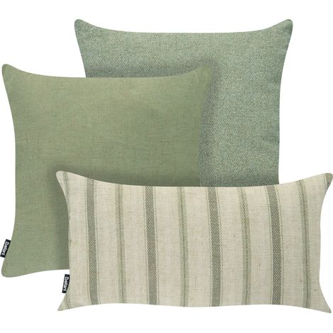 Conjunto de 3 cojines decorativos para exterior accesorios de jardín verde Manzanit (1/5)