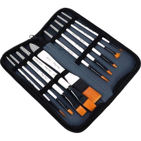 Lot de 10 pinceaux pour aquarelle, peinture, dessin, pinceau angulaire, kits pour ongles, pinceau d'art (1/5)