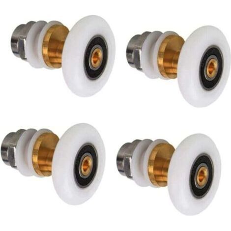 Lot de 4 Roulettes 25 mm pour Cabine Douche et Porte Coulissante Accessoires Salle de Bain (1/4)