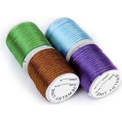 10 fils de nylon de 2 mm pour tricot à la main et perlage (couleur aléatoire) (1/5)