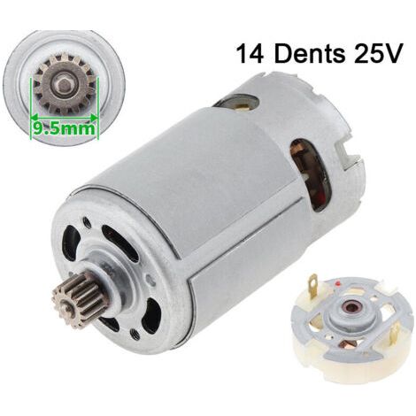 FENOPLASTICAUlisemMoteur à courant continu RS550 à deux vitesses avec 14 dents - Moteur brossé - 25V, plus porte-balais de service (1/4)