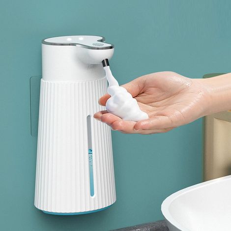 Dispenser automatico di sapone schiumogeno per le mani da 400 ml, senza contatto, con 2 velocità regolabili, per bagno, cucina, hotel (1/5)