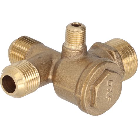 Composants de rechange pour vanne de compresseur d'air : clapet anti-retour double en laiton à 4 voies, accessoire 10 x 16 x 16 x 20,5 mm / 0,4 x 0,6 x 0,6 x 0,8 po (1/5)