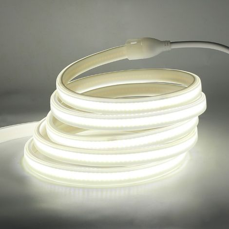 Ruban LED COB 1M 220V blanc neutre 4000K étanche IP65 – Fixations fournies pour intérieur et extérieur – Sécable tous les 50 cm – Greensensation (1/5)