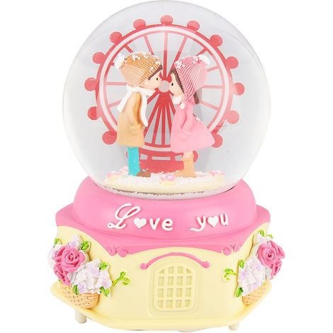 Veilleuse Musicale Globe À Neige - Roue De Fortune - LED - ABS - Pour Chambre D'Enfant - 1 Pièce (1/5)