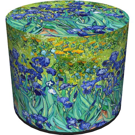 Puf impermeable Codura para hogar y jardín - Estampado de iris, elegante, cómodo, estable, con cremallera, 40 cm, Bertoni (1/5)