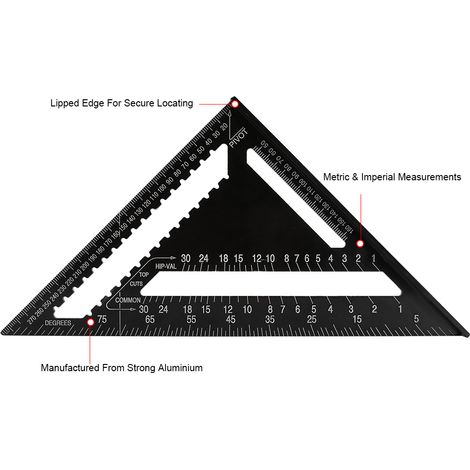 Règle triangulaire d'ingénieur en aluminium de 12 inch avec graduations métriques et impériales pour travaux de précision (1/5)