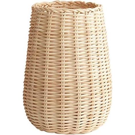 Handgeflochtene Rattanvase – Inneneinrichtung für Wohnzimmer, Esszimmer, Büro – Kleine Bildervase – 1 Stück (1/5)