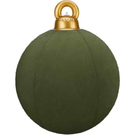 Boules de Noël gonflables en velours floqué de 45 cm (17,8 pouces), décorations de jardin géantes pour les fêtes de fin d'année. (1/5)