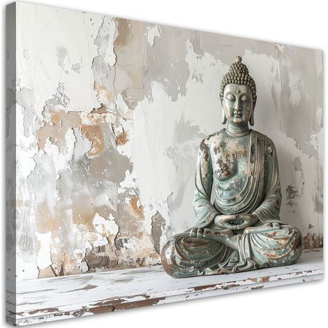 Tableau déco Bouddha Zen Spa sur fond gris 100x70 (1/4)