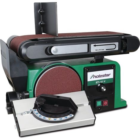 Ponceuse à bande et à disque - vitesse variable - 100x915 mm dia. 150 mm 0,3 kW 230 V Holzstar BTS151V (1/5)