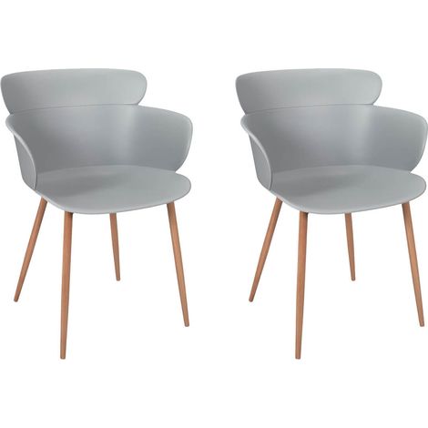 MALYA - Lot de 2 Fauteuils Scandinaves Gris (1/5)