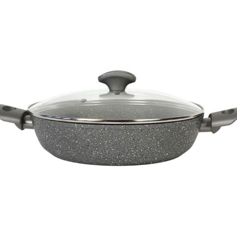 TVS Mineralia Antihaft-Bratpfanne mit Induktion, 2 Griffe, 28 cm, Grau