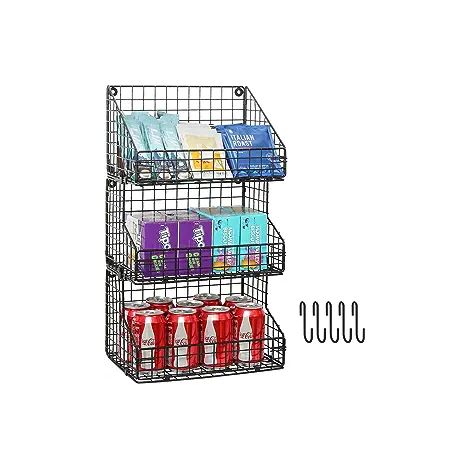 Étagère de rangement cuisine 3 étages en acier inoxydable, support à épices pliable, organiseur d'accessoires culinaires, rack réutilisable robuste pour placard et plan de travail. (1/3)