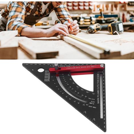 Mesure d'angle droit et tracé de lignes en menuiserie à l'aide d'une équerre mobile (1/5)