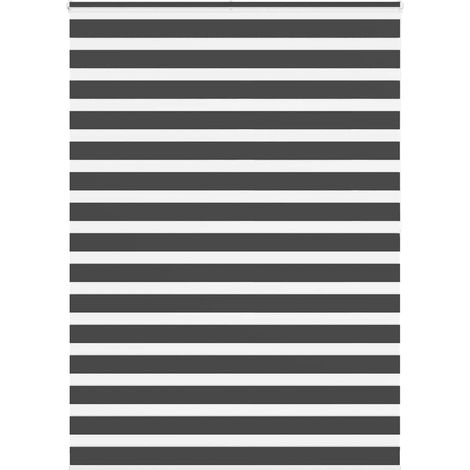 Doppelrollo Schwarz 155x200 cm Stoffbreite 150,9 cm Polyester