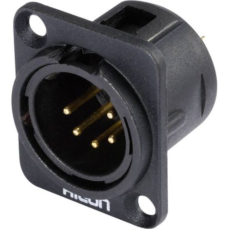XLR embase mâle, contacts droits Hicon HI-X5DM-G Nombre de pôles: 5 noir 1 pc(s) D16530 (1/2)